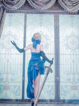 《FateGrand Order》extella saber礼服 C O S P L A Y_【fateextella】saber 蓝礼服 ver (19)