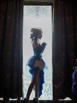 《FateGrand Order》extella saber礼服 C O S P L A Y_【fateextella】saber 蓝礼服 ver (21)