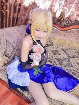 《FateGrand Order》extella saber礼服 C O S P L A Y_cos saber蓝礼服 (6)