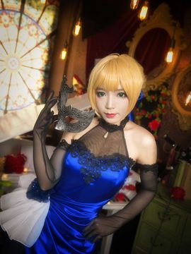 《FateGrand Order》extella saber礼服 C O S P L A Y_fgo saber蓝礼服 (6)