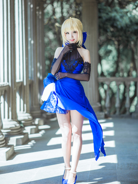 《FateGrand Order》extella saber礼服 C O S P L A Y_FateExtella Saber 蓝礼服 cos (17)