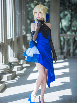 《FateGrand Order》extella saber礼服 C O S P L A Y_FateExtella Saber 蓝礼服 cos (3)