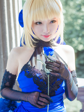 《FateGrand Order》extella saber礼服 C O S P L A Y_FateExtella Saber 蓝礼服 cos (5)