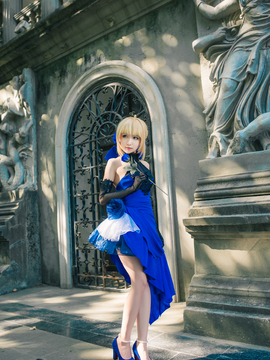 《FateGrand Order》extella saber礼服 C O S P L A Y_FateExtella Saber 蓝礼服 cos (13)
