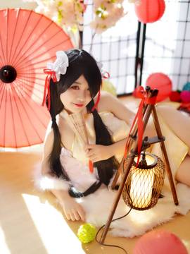 《约会大作战》时崎狂三奶白色新年旗袍 C O S P L A Y_请好好疼爱奴家吧 (4)