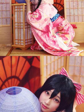 《Love Live！》矢泽妮可可爱粉色浴衣C O S PLAY_0016