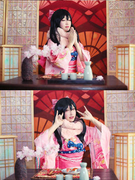 《Love Live！》矢泽妮可可爱粉色浴衣C O S PLAY_0019
