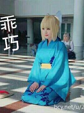 《命运之夜》SABER&远坂凛浴衣Ver. C O S P L A Y_saber浴衣场照（内带表情包） (4)