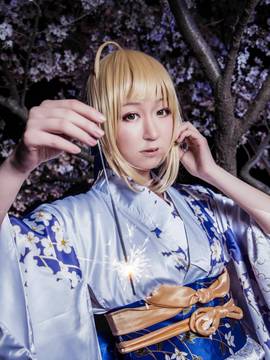 《FateStay Night》SABER和服 C O S P L A Y_“Master，你愿意与我一起赏樱吗？” (1)