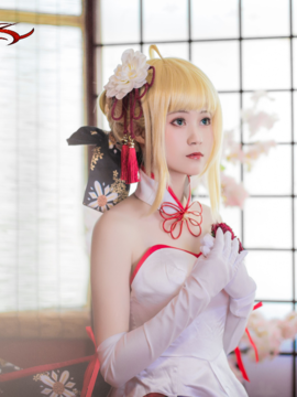 《Fate Grand Order》月刊特典saber&nbsp;&nbsp;C O S P L A Y_saber仙鹤礼服 (10)