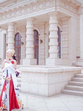 《Fate Grand Order》月刊特典saber&nbsp;&nbsp;C O S P L A Y_saber仙鹤礼服 (2)