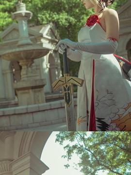 《Fate Grand Order》月刊特典saber&nbsp;&nbsp;C O S P L A Y_saber仙鹤礼服 (16)