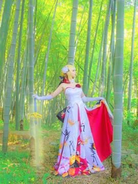 《Fate Grand Order》月刊特典saber&nbsp;&nbsp;C O S P L A Y_saber仙鹤礼服 (2)