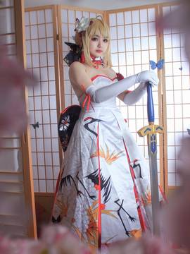 《Fate Grand Order》月刊特典saber&nbsp;&nbsp;C O S P L A Y_saber仙鹤礼服 (10)