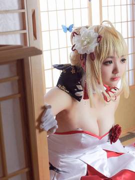 《Fate Grand Order》月刊特典saber&nbsp;&nbsp;C O S P L A Y_saber仙鹤礼服 (15)