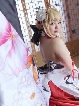 《Fate Grand Order》月刊特典saber&nbsp;&nbsp;C O S P L A Y_saber仙鹤礼服 (16)