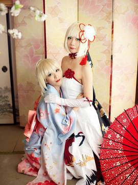 《Fate Grand Order》月刊特典saber&nbsp;&nbsp;C O S P L A Y_】双吾王·未着花 (7)