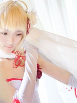 《Fate Grand Order》月刊特典saber&nbsp;&nbsp;C O S P L A Y_saber仙鹤礼服 (13)