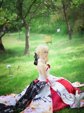 《Fate Grand Order》月刊特典saber&nbsp;&nbsp;C O S P L A Y_saber仙鹤礼服 (11)