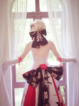 《Fate Grand Order》月刊特典saber&nbsp;&nbsp;C O S P L A Y_saber仙鹤礼服 (12)