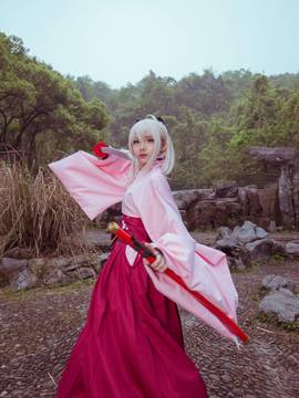 《FATE》樱saber 冲田总司  C O S P L A Y_冲田桑大胜利！ (2)