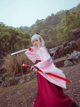 《FATE》樱saber 冲田总司  C O S P L A Y_冲田桑大胜利！ (6)