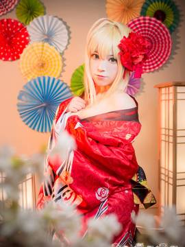 《Fate Grand Order》尼禄和服 C O S P L A Y_Fate extella 振袖蔷薇和服 尼禄 (2)