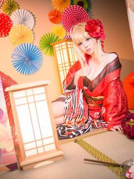 《Fate Grand Order》尼禄和服 C O S P L A Y_Fate extella 振袖蔷薇和服 尼禄 (5)