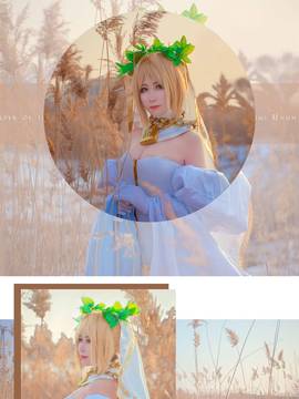 《Fate Grand Order》尼禄花嫁满破 C O S P L A Y_fate尼禄花嫁三破 少女嫁王 头上绿绿的 (3)