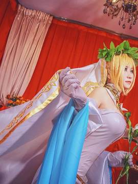 《Fate Grand Order》尼禄花嫁满破 C O S P L A Y_fate尼禄花嫁三破 少女嫁王 头上绿绿的 (13)