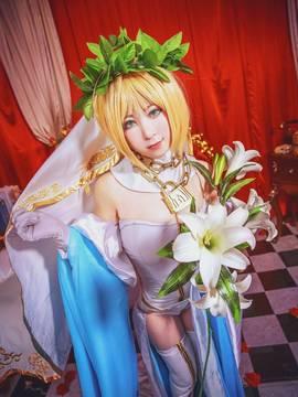 《Fate Grand Order》尼禄花嫁满破 C O S P L A Y_fate尼禄花嫁三破 少女嫁王 头上绿绿的 (15)