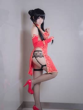 《画手深崎暮人》冬月茉莉红色旗袍手办 C O S P L A Y_0009