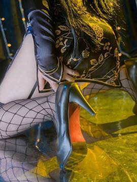 《深崎暮人旗袍少女》冬月茉莉黑色旗袍 C O S P L A Y_0024